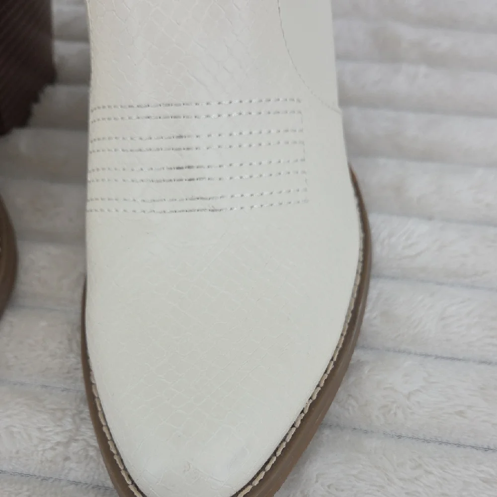 DSW Cream Western Ankle Booties